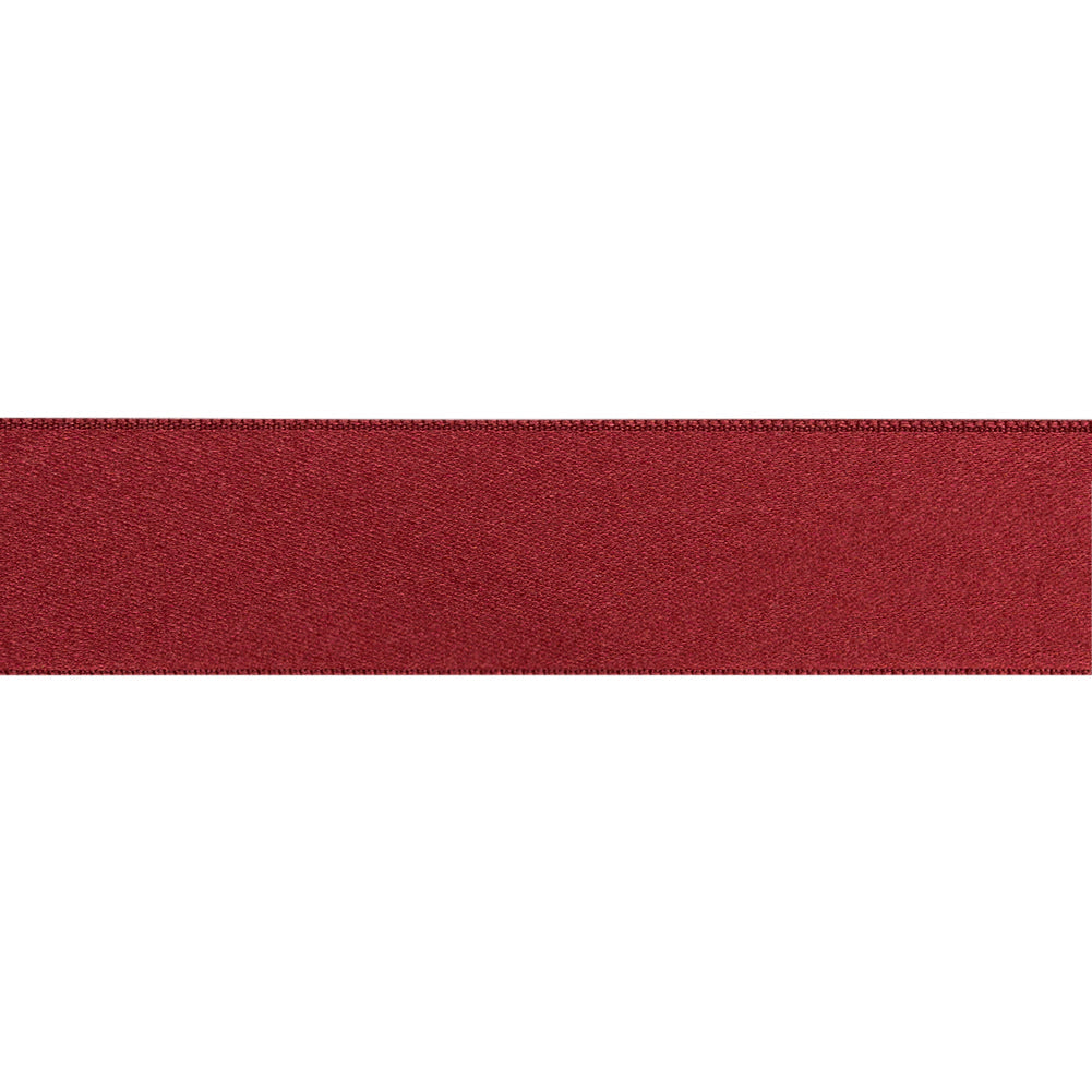 Burgundy Double Face French Satin Ribbon - 1"