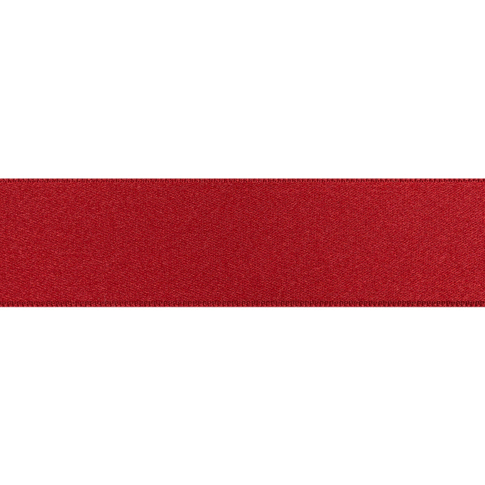 Wine Double Face French Satin Ribbon - 1"