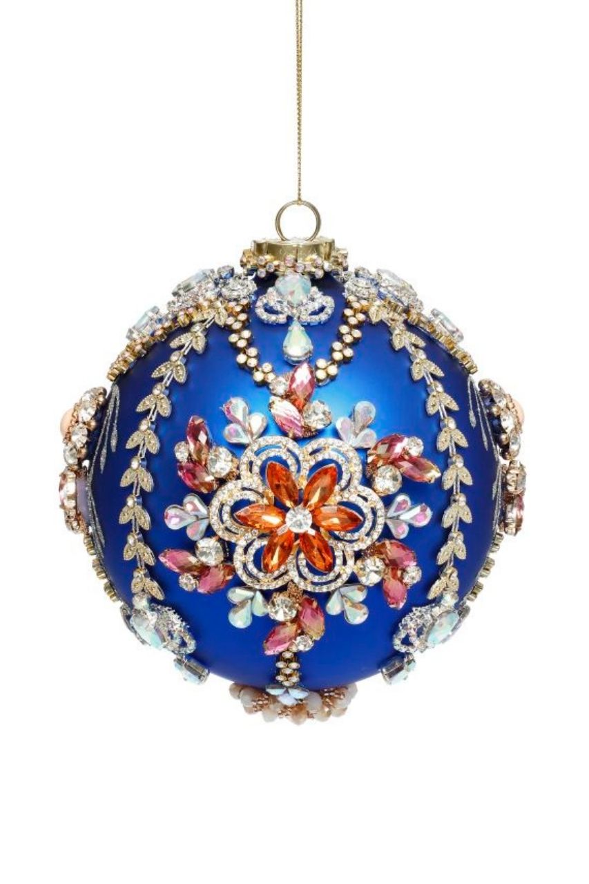 5" King's Jewel Ball Ornament, Blue - Mark Roberts