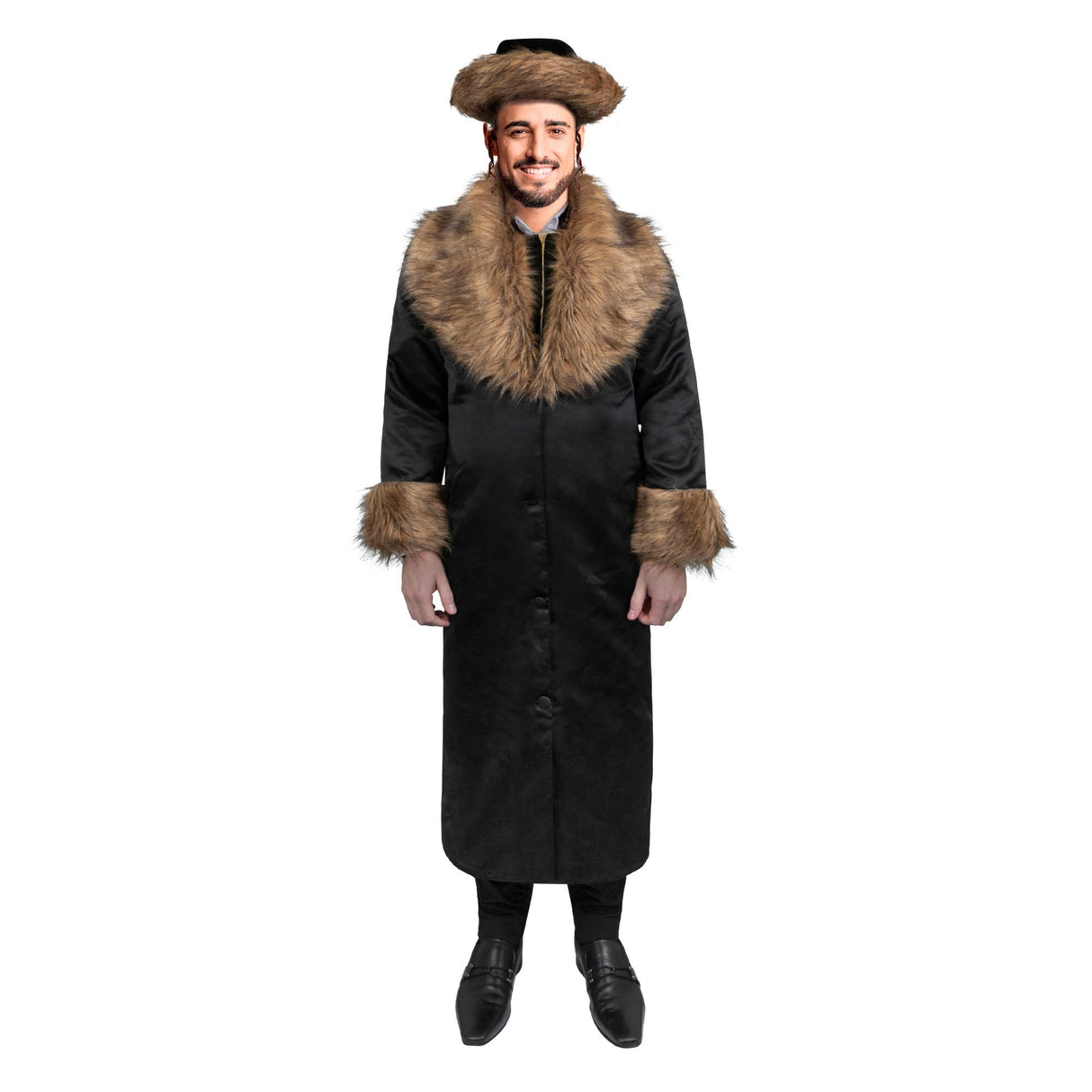 Rabbi Coat with Fur Costume - Adults