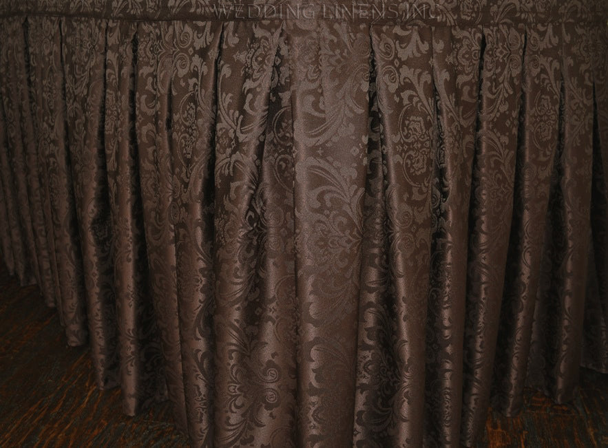 Floral Damask Jacquard Polyester Table Skirt