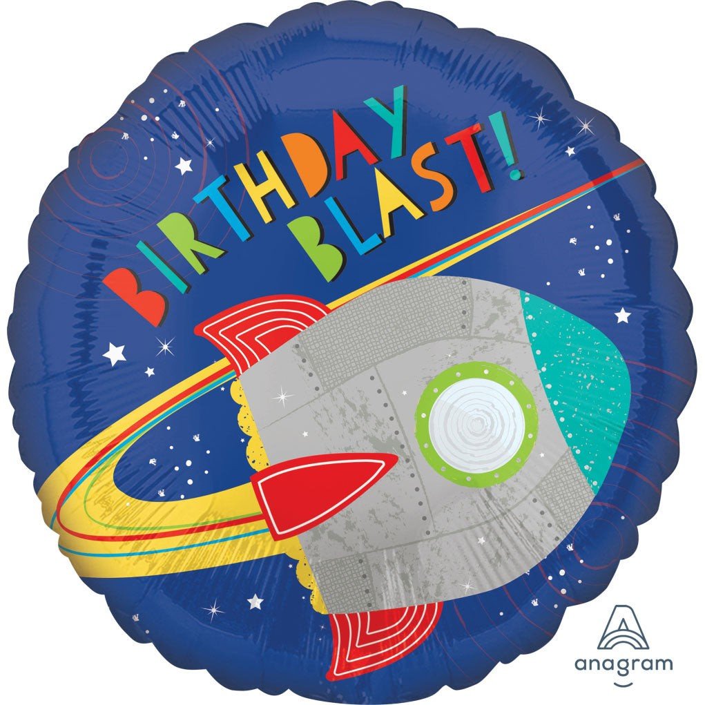 Foil Balloon Blast Off Birthday 17 Inch