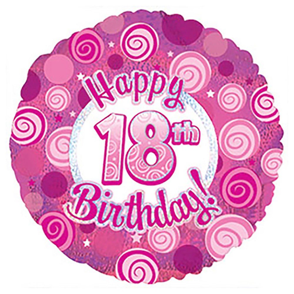 Foil Balloon Happy 18 Birthday Pink Dazzleoons