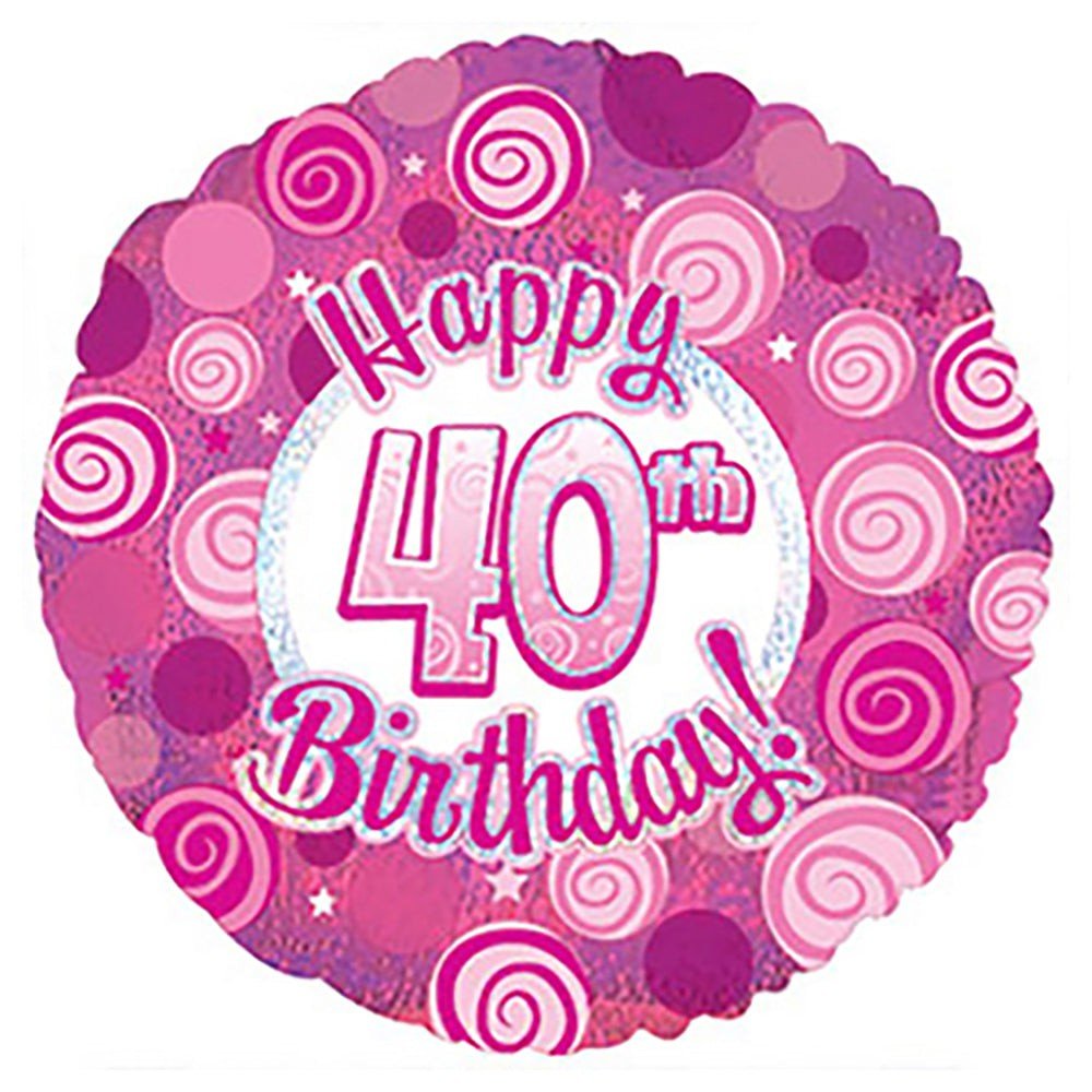 Foil Balloon Happy 40 Birthday Pink