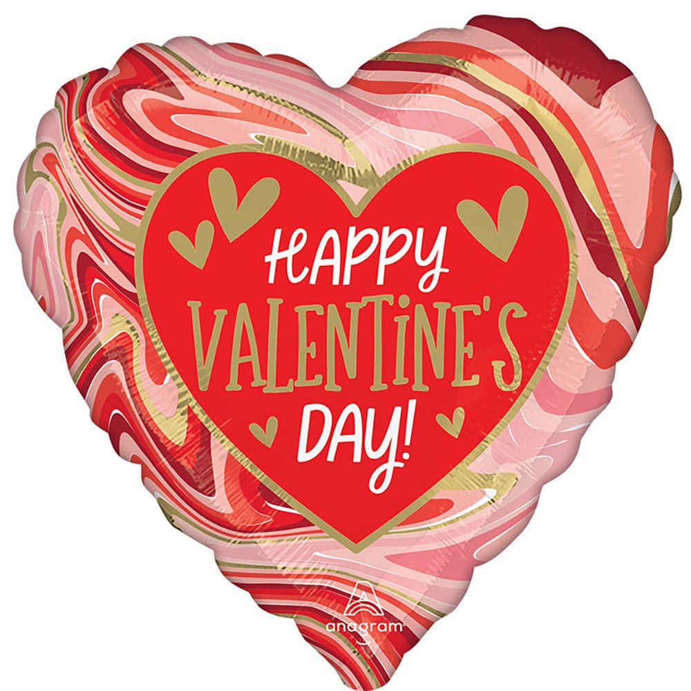 Foil Balloon Happy Valentine's Day Twisty Marble