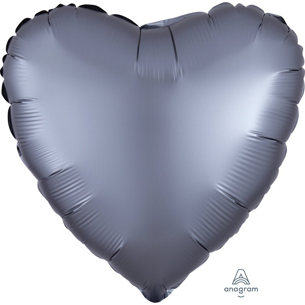 Heart Satin Luxe Graphite Foil Balloon