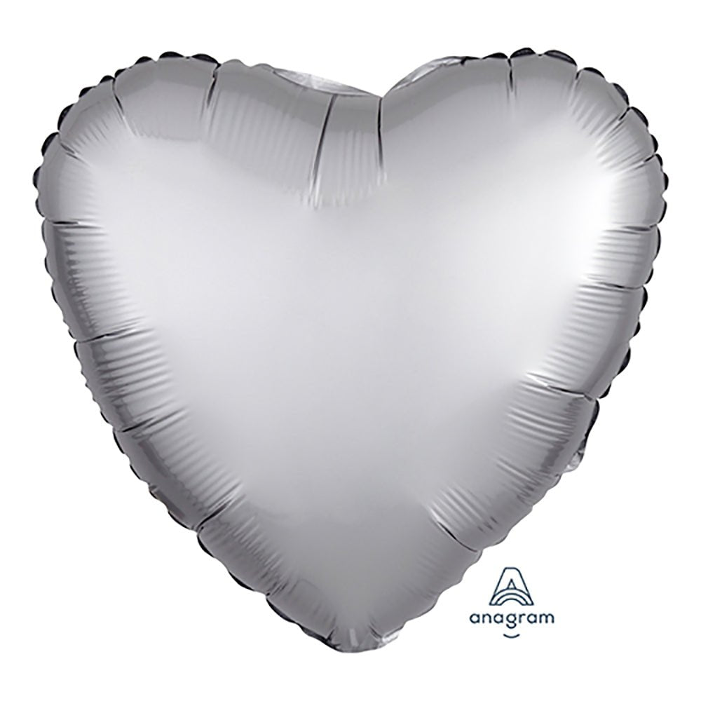 Heart Satin Luxe Platinum Foil Balloon