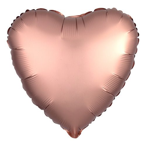 Foil Balloon Heart Satin Luxe Rose Copper