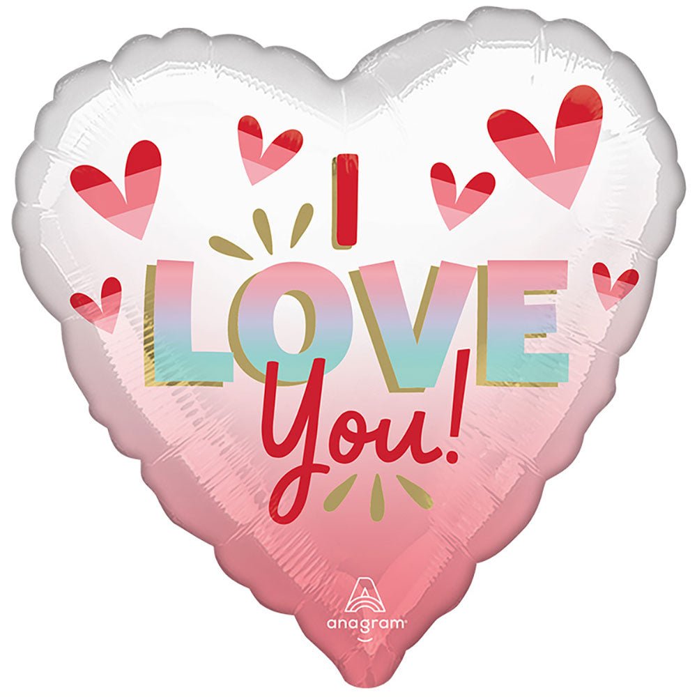 Foil Balloon I Love You Diffused Ombre