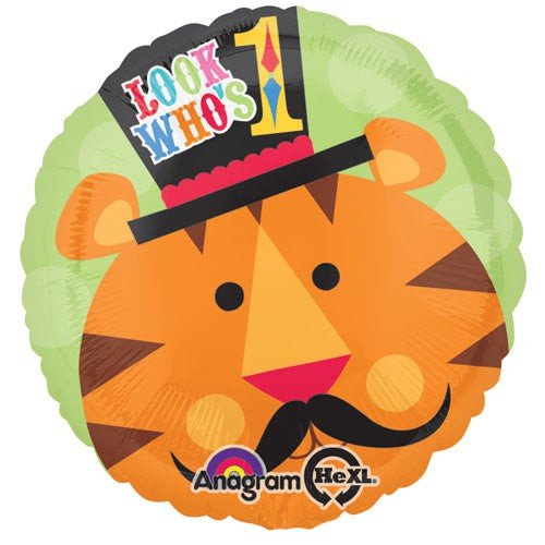 Foil Balloon Tiger 1st Birthday Circus