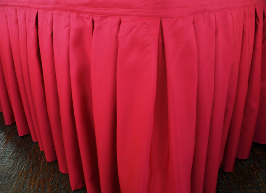 Accordion Pleat Polyester Table Skirt 17x29 Fuchsia