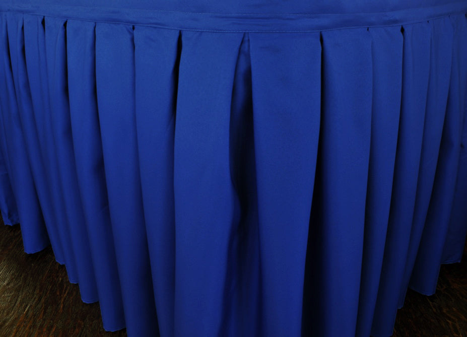 Premium Polyester Table Skirt 17x29 Accordion Pleat Royal Blue