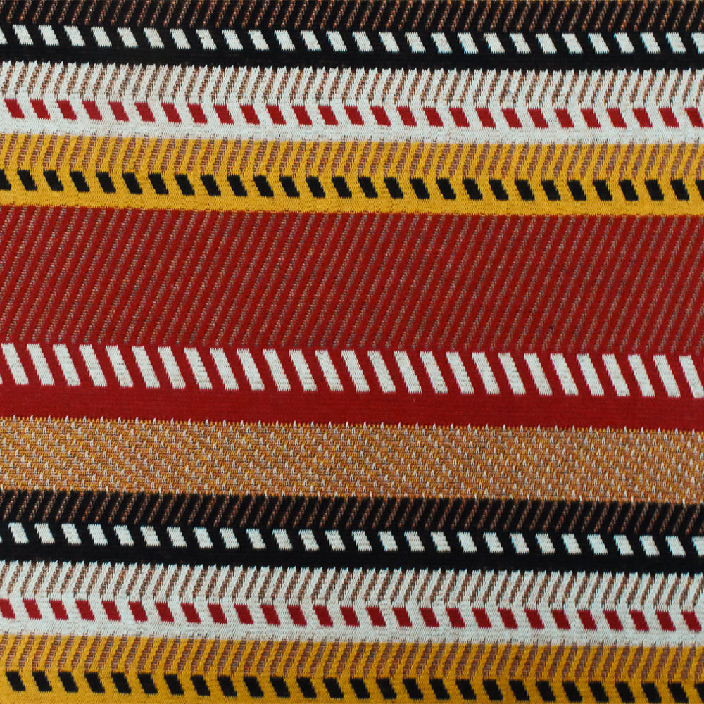 1 Yard Red-Yellow-Multi Diagonal Stripe Stretch Double Knit Fabric 65 Inches Wide