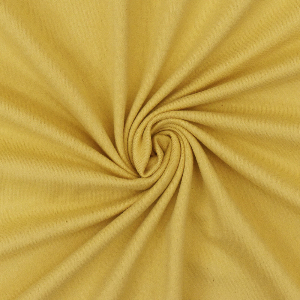 1 Yard Light Mustard Yellow Solid Stretch Poly Double Brushed Jersey Knit Fabric 60 Inches Wide