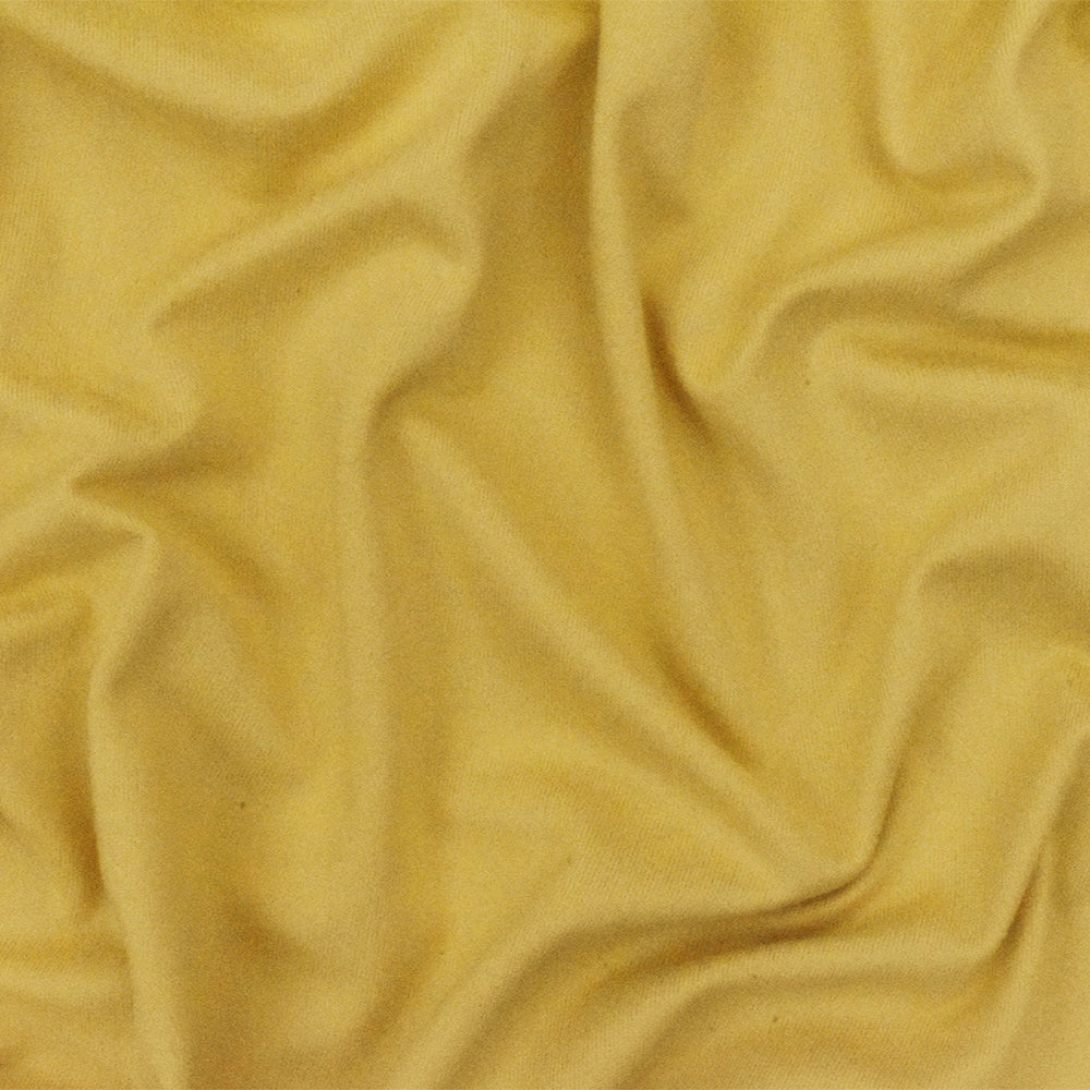 1 Yard Light Mustard Yellow Solid Stretch Poly Double Brushed Jersey Knit Fabric 60 Inches Wide