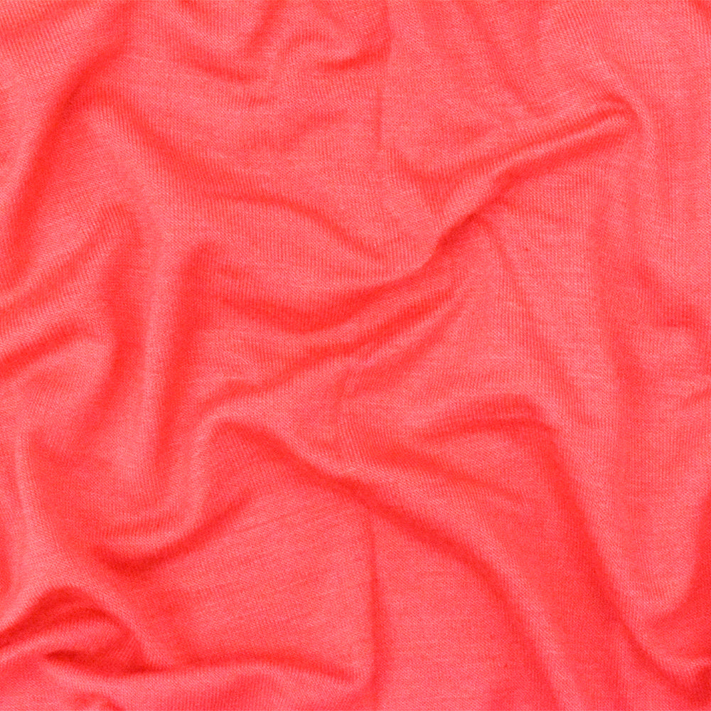 1 Yard Coral Red Solid Stretch Rayon Jersey Knit Fabric 62 Inches Wide