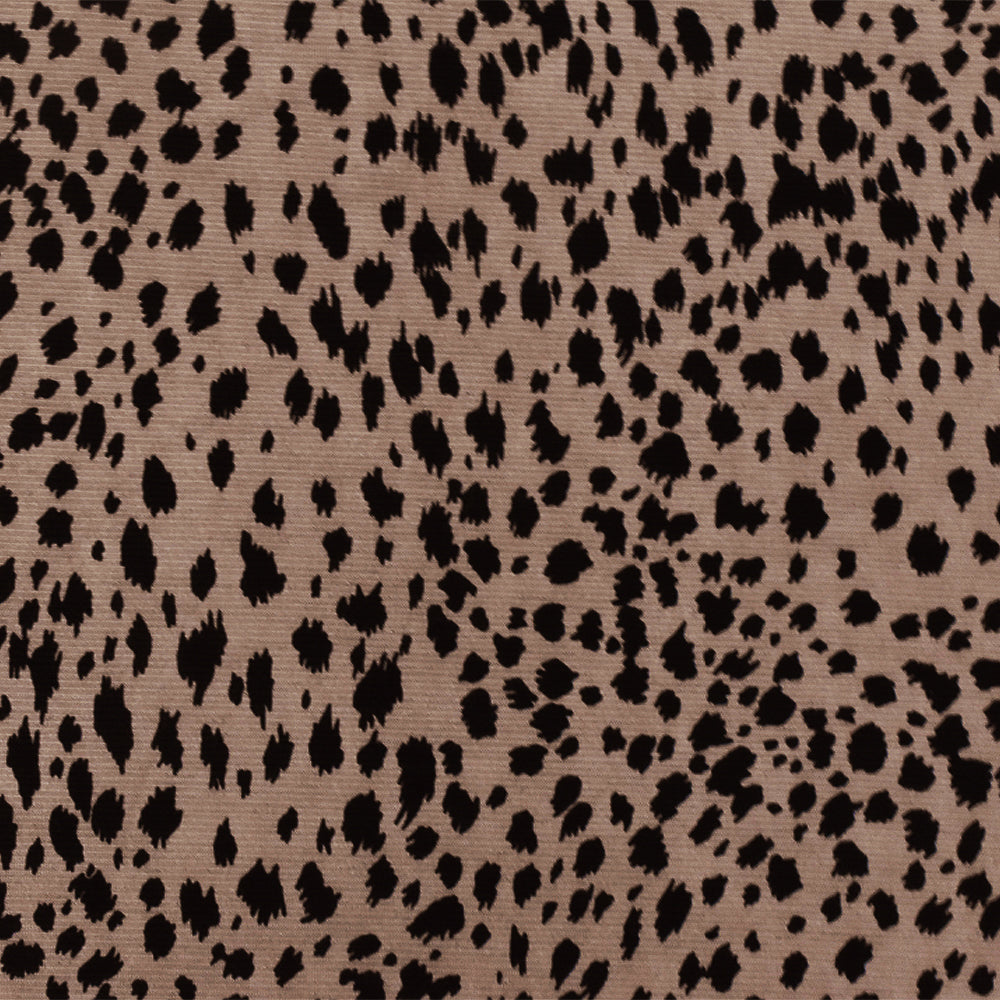 1 Yard Mocha Brown-Black Leopard Printed Stretch Polyester Jersey Knit Fabric 59 Inches Wide