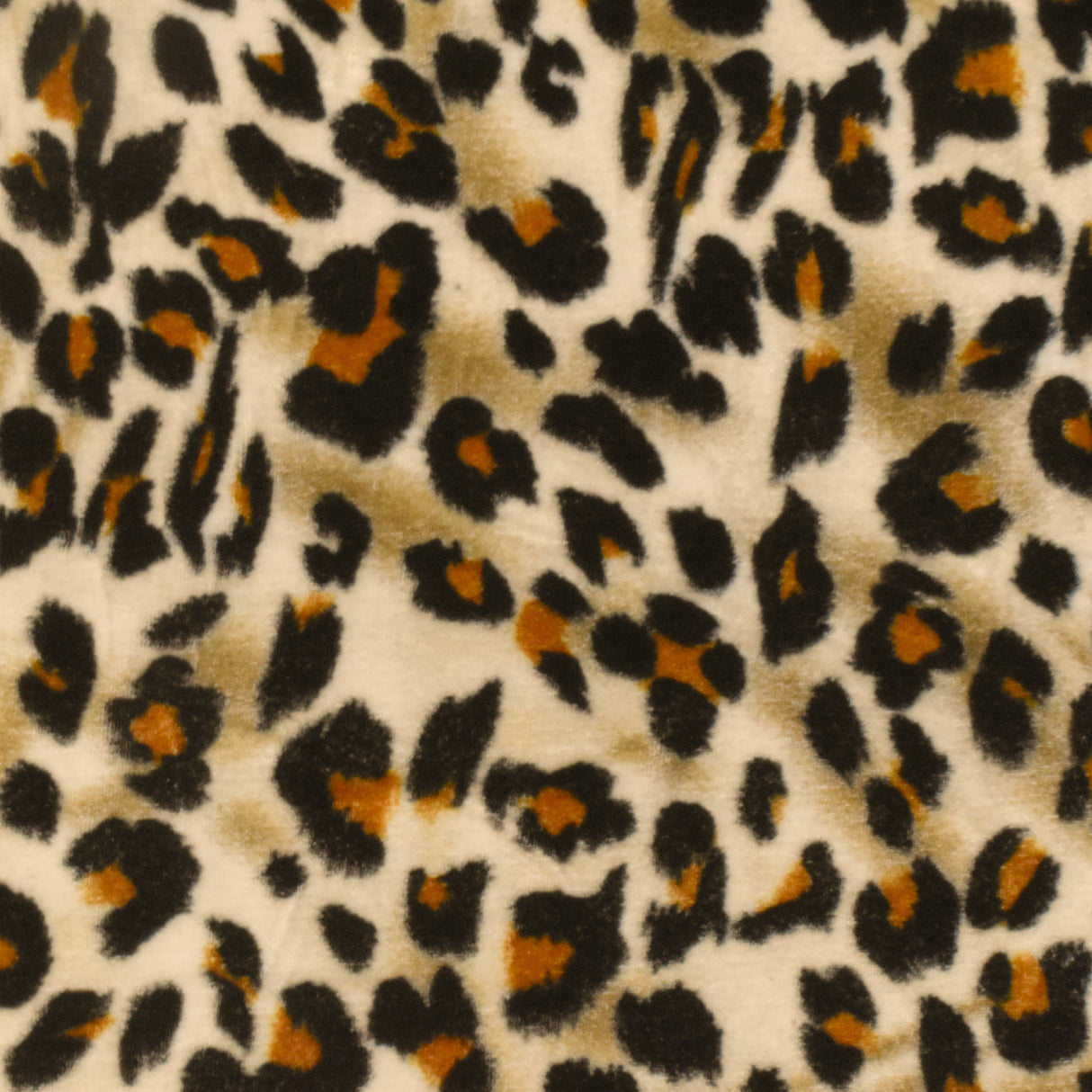 1 Yard Light Beige Black Multi Cheetah Print Stretch Polyester Velvet Knit Fabric 60 Inches Wide