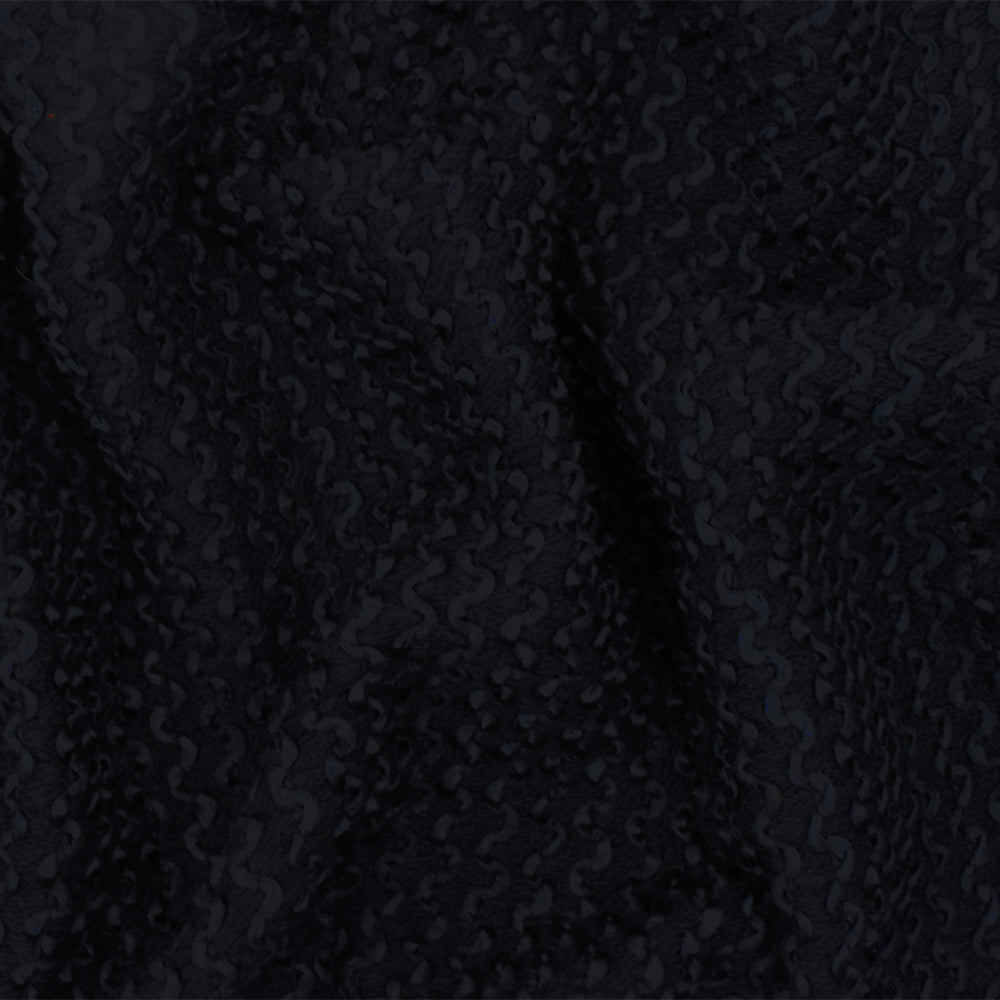 1 Yard Obsidian Black 3D Wave Acrylic Poly Woven Jacketing Fabric Apparel 28 Inches Width
