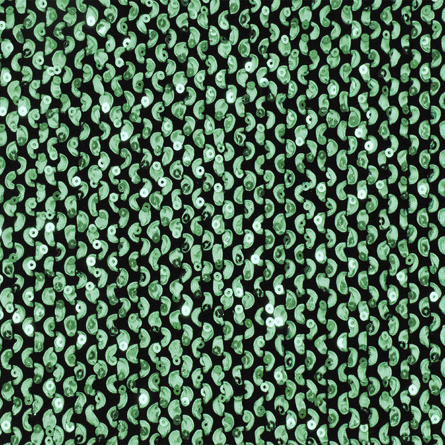 1 Yard Pearly Green Black 3D Wave Sequins Acrylic Poly Woven Jacketing Fabric Apparel 28 Inches Width