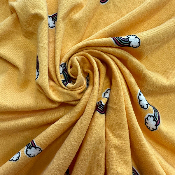 1 Yard Tangerine Orange Rainbow Double Brushed Jersey Knit Fabric 58 Inches Wide