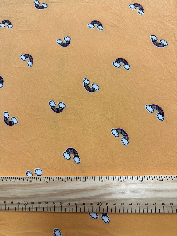 1 Yard Tangerine Orange Rainbow Double Brushed Jersey Knit Fabric 58 Inches Wide