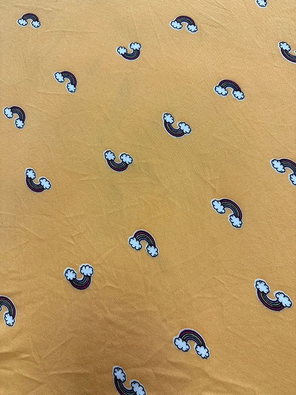 1 Yard Tangerine Orange Rainbow Double Brushed Jersey Knit Fabric 58 Inches Wide