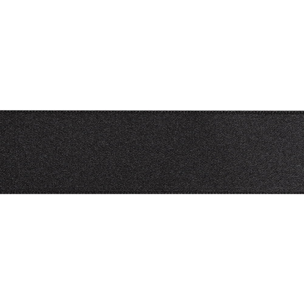 7/8" Matte Black Double Face French Satin Ribbon