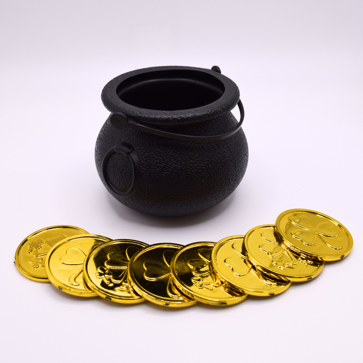 Pot of Gold Cake Topper - Black Pot with 8 Gold Coins