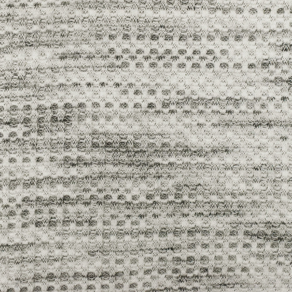 1 Yard Soft Gray White Black Texture Stretch Brushed Thermal Knit Fabric 58 Inches Wide