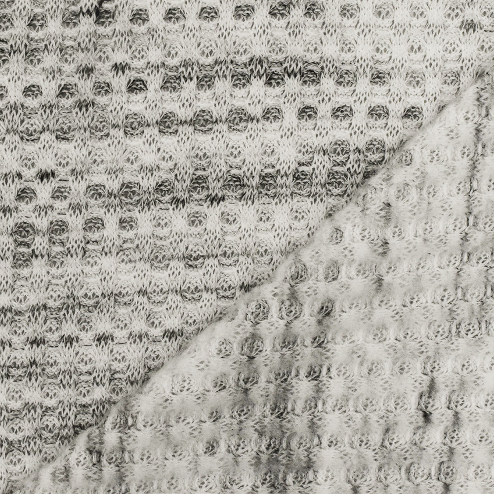 1 Yard Soft Gray White Black Texture Stretch Brushed Thermal Knit Fabric 58 Inches Wide