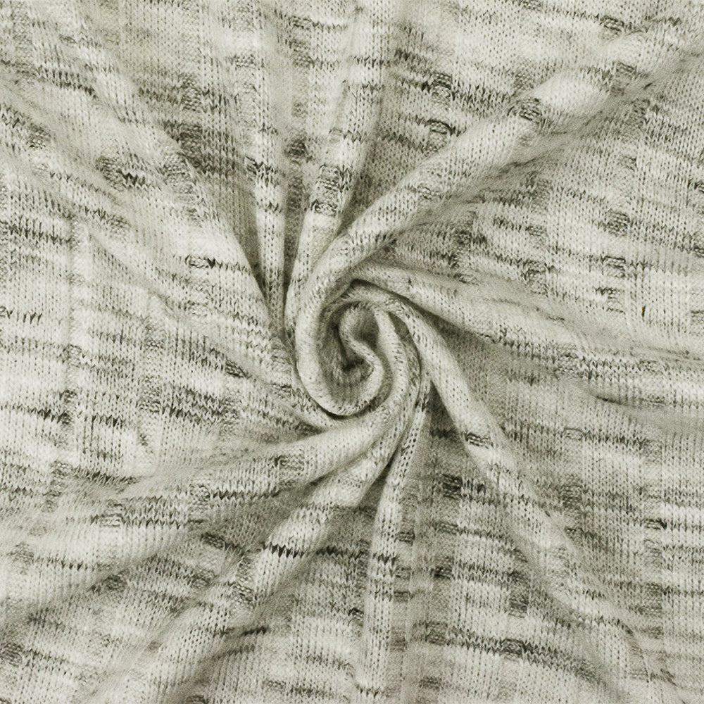 1 Yard Nature Ivory Gray Black Slub Stretch 8x3 Rib Knit Fabric 56 Inches Wide