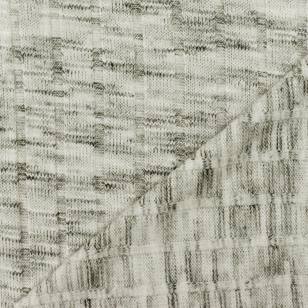 1 Yard Nature Ivory Gray Black Slub Stretch 8x3 Rib Knit Fabric 56 Inches Wide