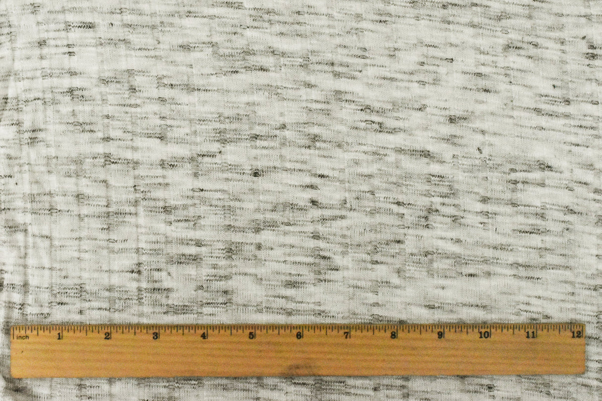 1 Yard Nature Ivory Gray Black Slub Stretch 8x3 Rib Knit Fabric 56 Inches Wide