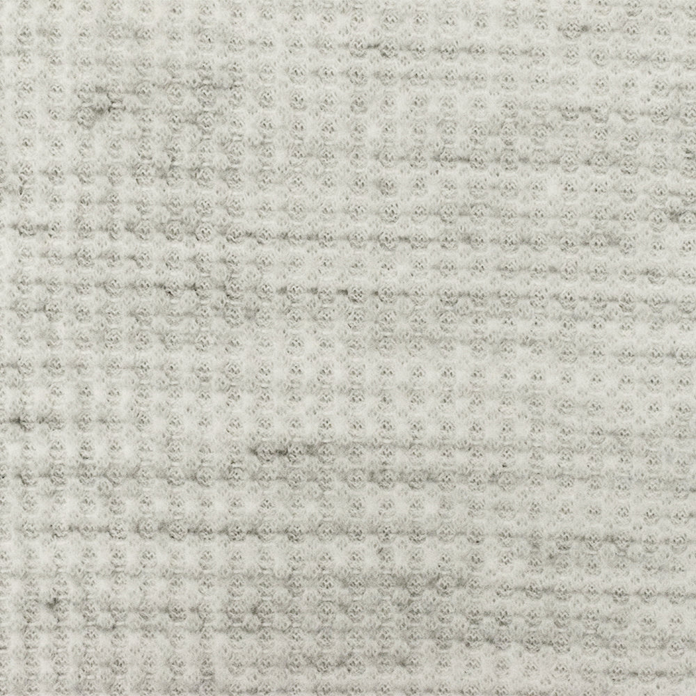 1 Yard Dusty Ivory Gray Black Texture Stretch Poly Thermal Knit Fabric 55 Inches Wide