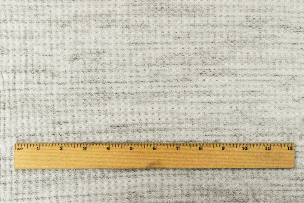1 Yard Dusty Ivory Gray Black Texture Stretch Poly Thermal Knit Fabric 55 Inches Wide