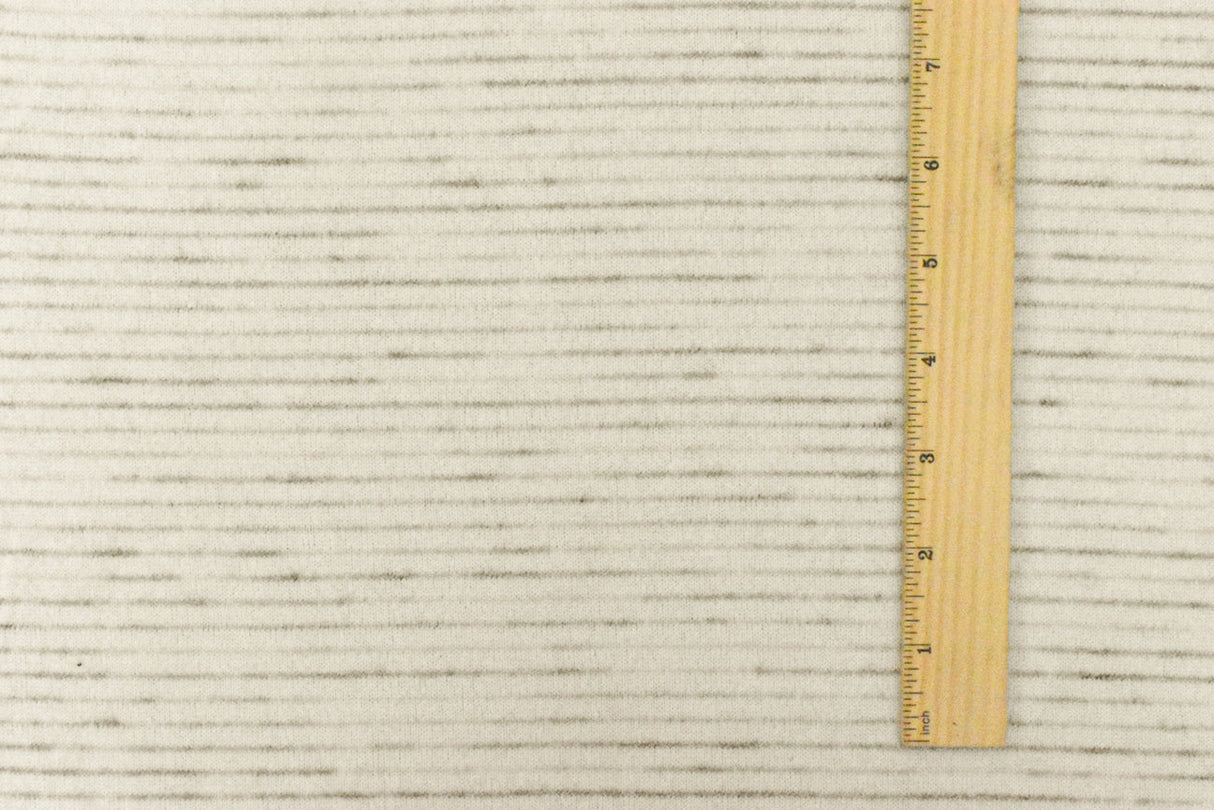 1 Yard Light Beige Gray Multi Stripe Stretch Jersey Knit Fabric 57 Inches Wide