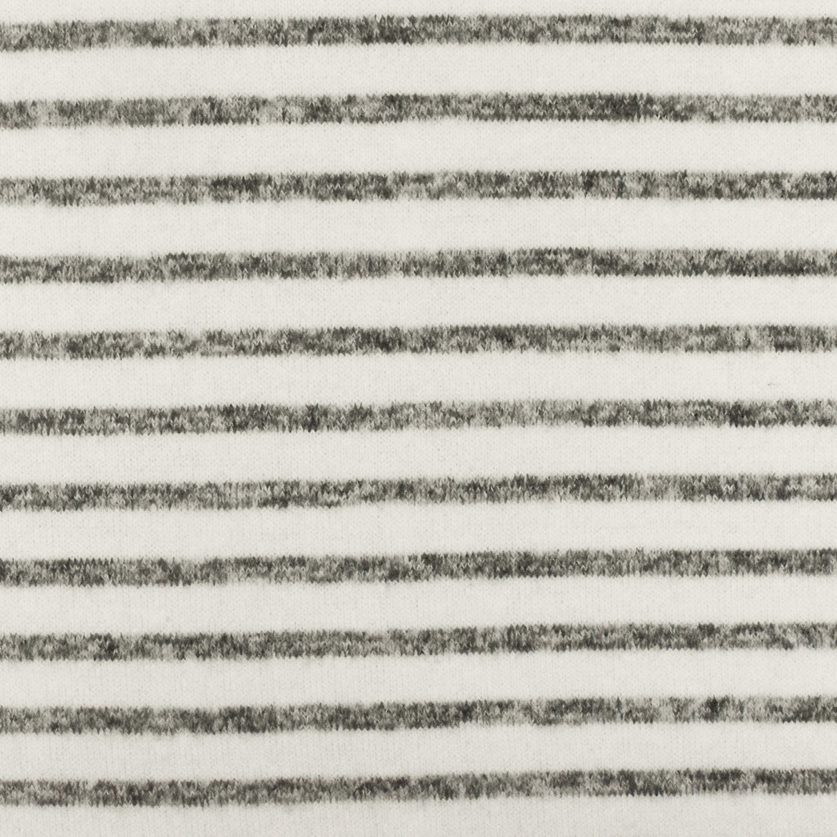 1 Yard Snow White Gray Stripe Stretch Rayon Brushed Jersey Knit Fabric 58 Inches Wide