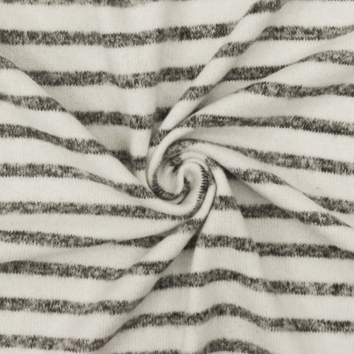 1 Yard Snow White Gray Stripe Stretch Rayon Brushed Jersey Knit Fabric 58 Inches Wide