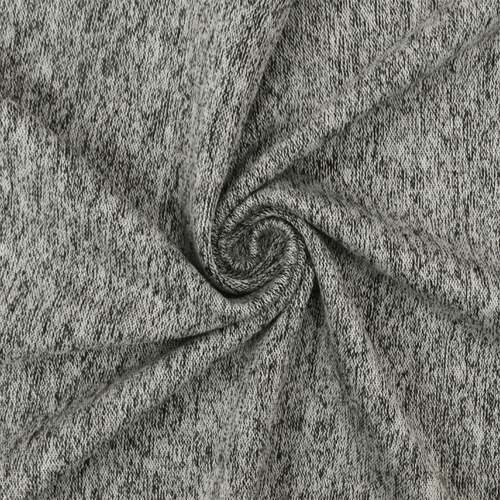 1 Yard Shadow Black White Texture Stretch Brushed Face Jersey Knit Fabric 58 Inches Wide