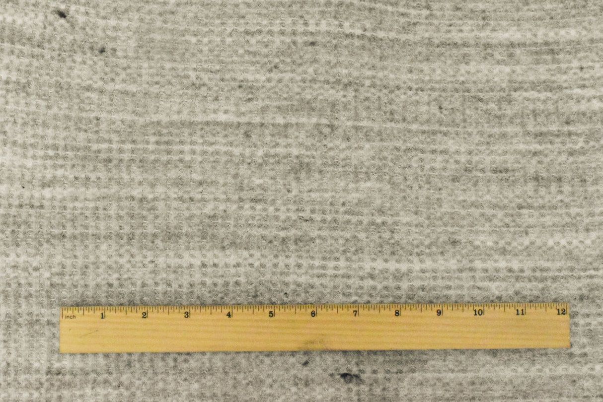1 Yard Old Ivory Black Texture Stretch Brushed Thermal Knit Fabric 53 Inches Wide