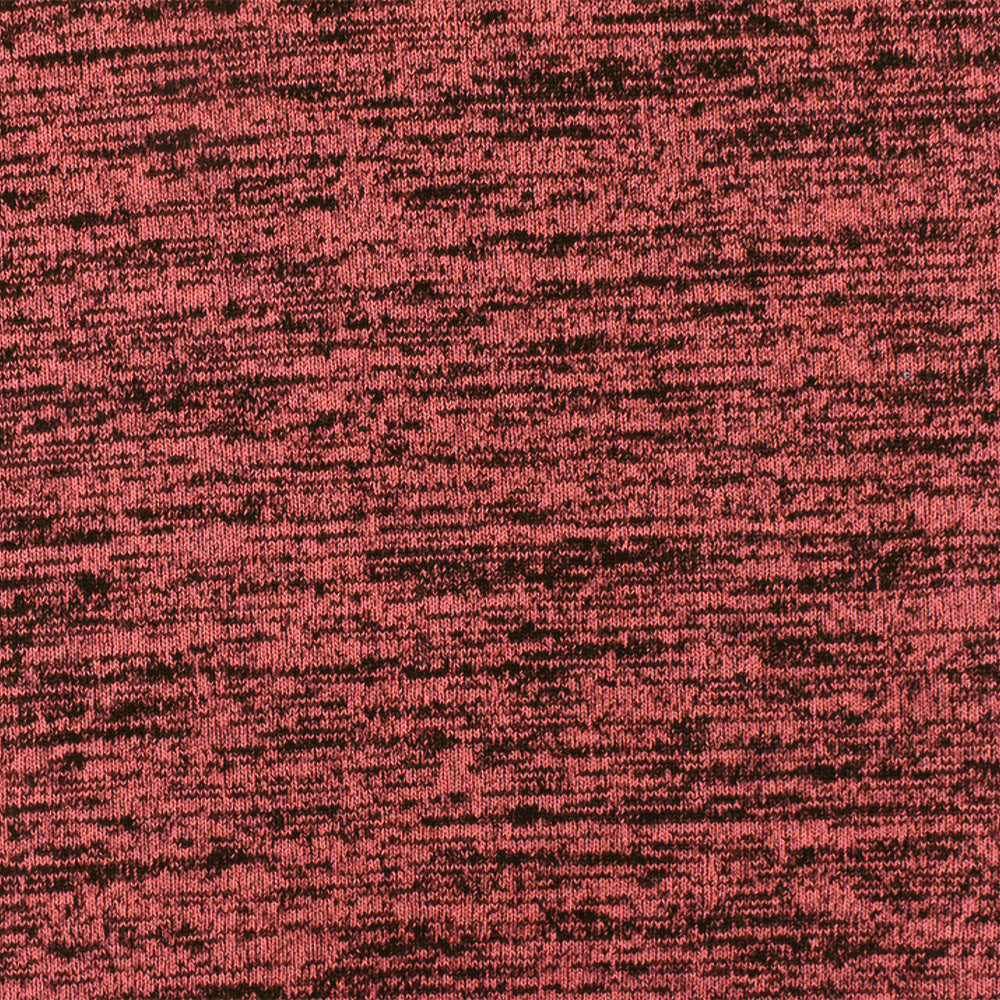 1 Yard Gamer Red & Black Slub Texture Jersey Knit Matte Finish, Good Drape 53" Width