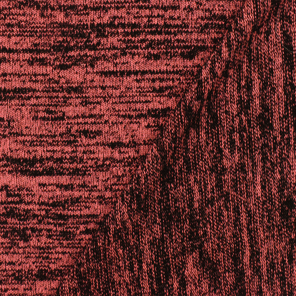 1 Yard Gamer Red & Black Slub Texture Jersey Knit Matte Finish, Good Drape 53" Width