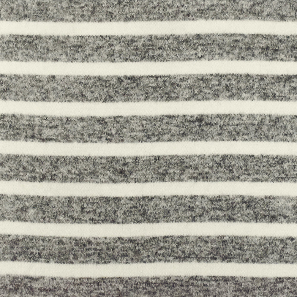 1 Yard Off Black, & Ivory Stripe Brushed Jersey Knit Soft Stretch Fabric for Activewear, 57" Wide