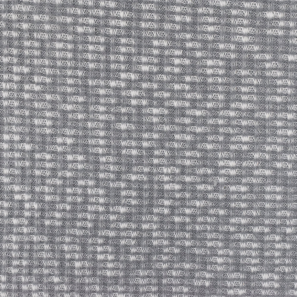 1 Yard Glacier Gray White Texture Stretch 3x2 Rib Knit Fabric 58 Inches Wide