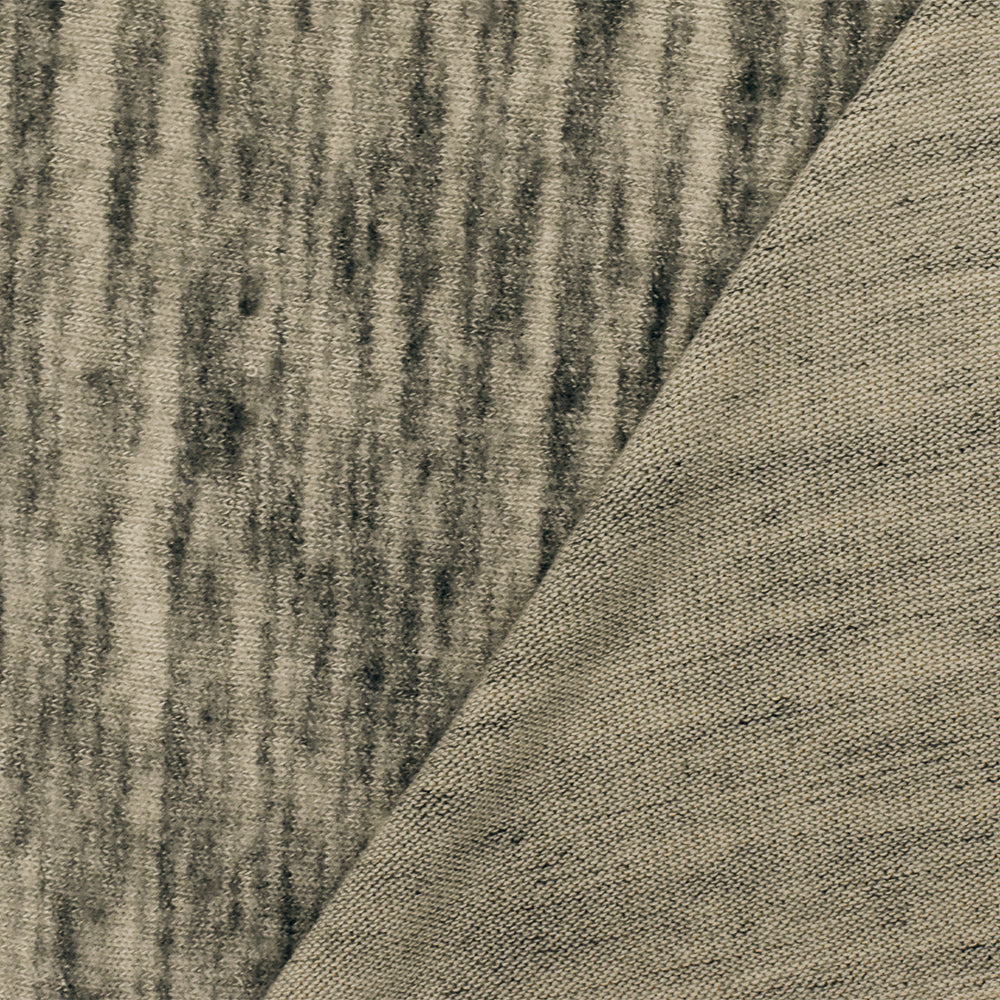 1 Yard Old Beige, Gray & Black Slub Stretch Brushed Jersey Knit Fabric of Soft Hand, Good Drape ,55 Inches Wide