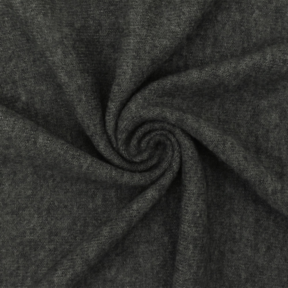 1 Yard Iron Gray Texture Stretch Poly Brushed Jersey Knit Fabric, 56 Inches Wide