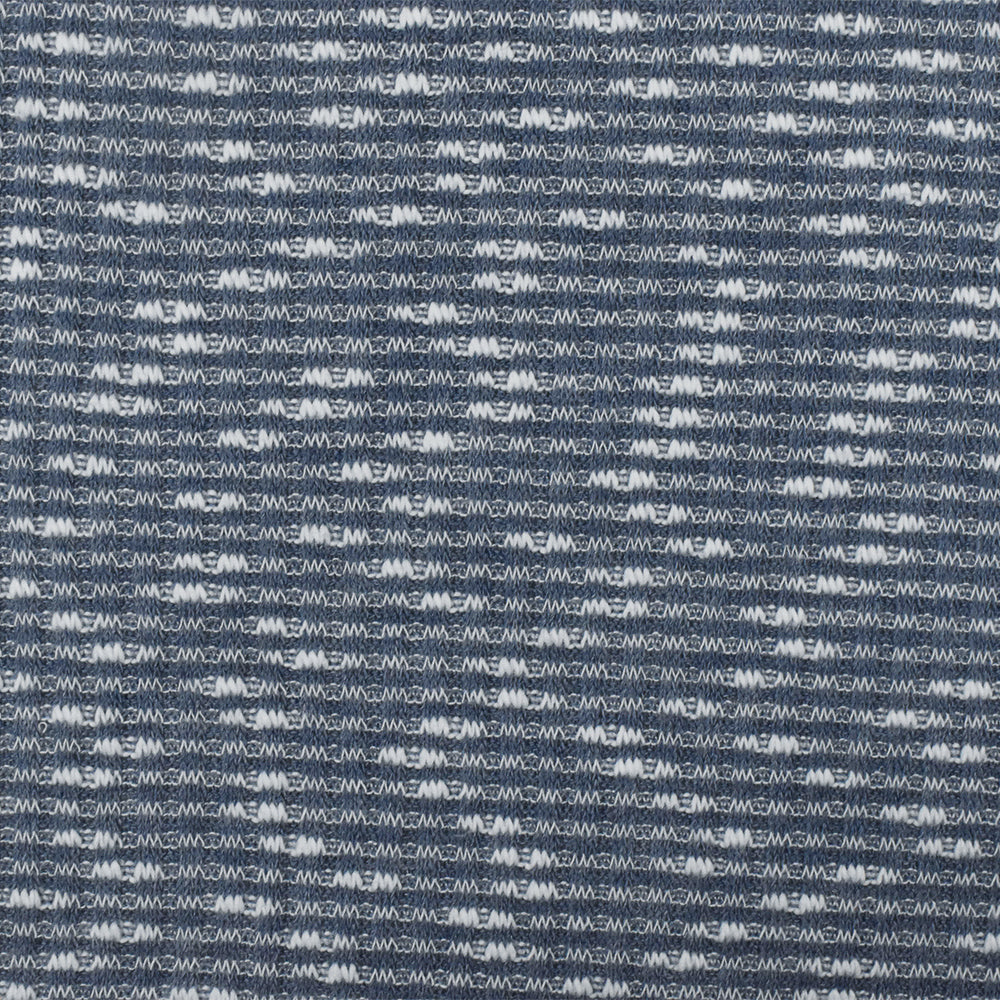 1 Yard of Dusty Navy & White Rib Knit Lightweight Textured Jersey for Activewear, 57" Width