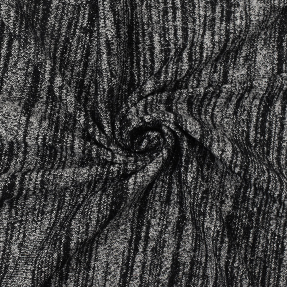 1 Yard Classic White & Black Slub Stretch Jersey Knit Fabric for Dresses, 58 Inches Wide