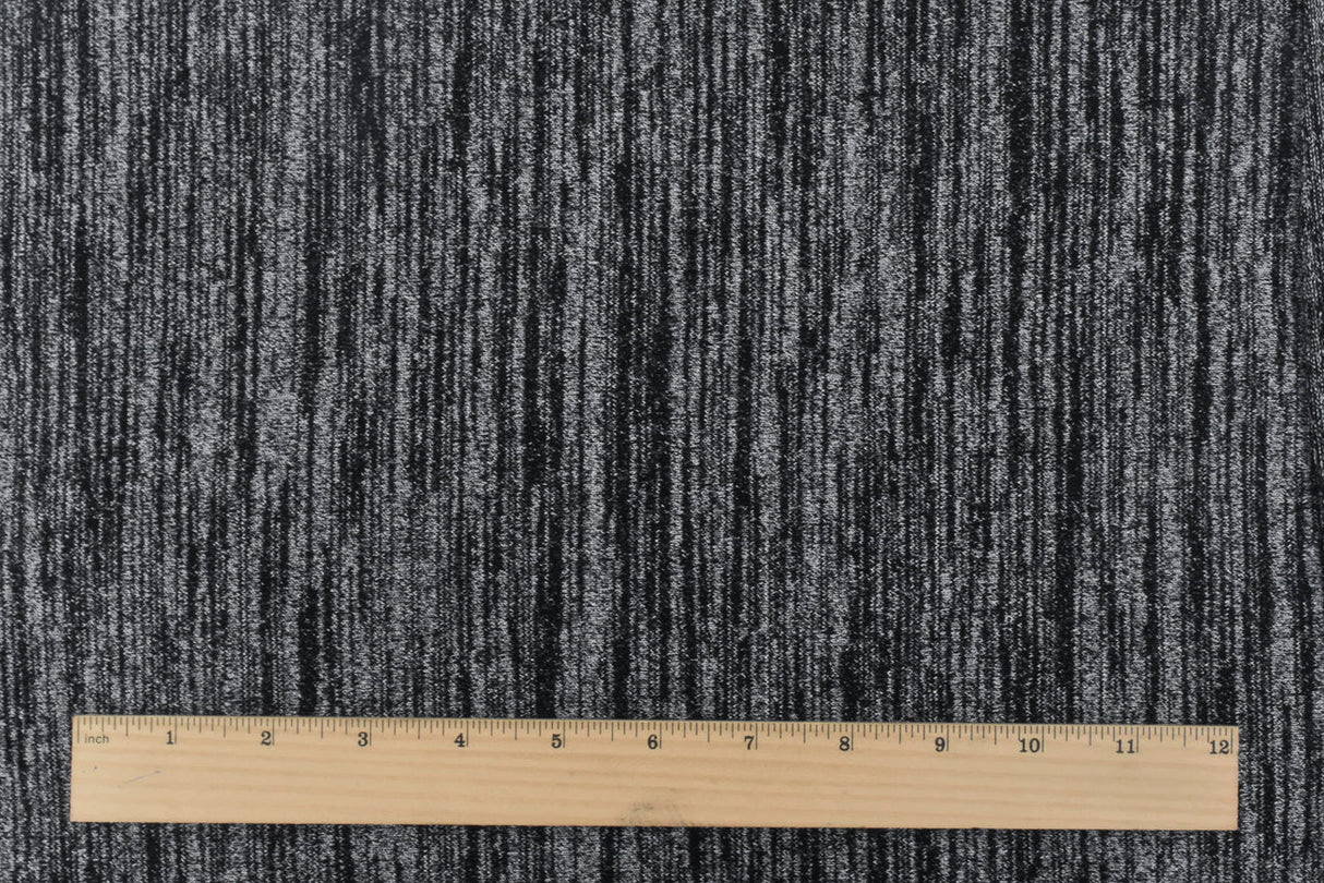 1 Yard Classic White & Black Slub Stretch Jersey Knit Fabric for Dresses, 58 Inches Wide